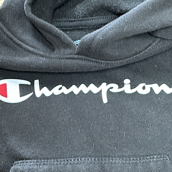 Champion black athletic hoodie sweatshirt. Logo on front. Size 24 Months. - Picture 3 of 8